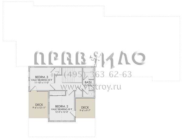 Проект двухэтажного дома с гаражом на три и более машин в американском стиле S5-237 (6422-00040)