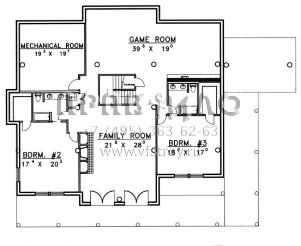 Проект одноэтажного дома без гаража в русском стиле S5-616 (039-00071)