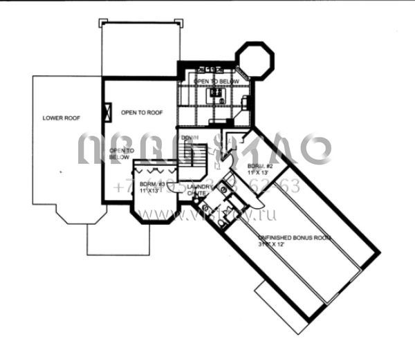 Проект двухэтажного дома с гаражом на три и более машин в стиле Ранчо S5-267 (039-00209)