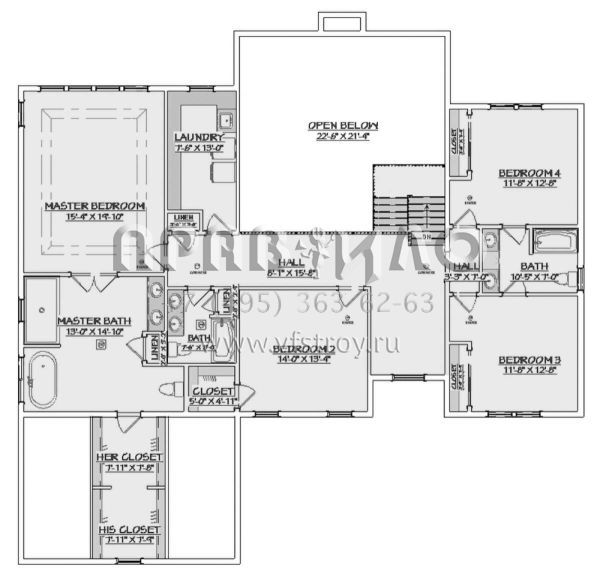 Проект двухэтажного дома с гаражом на три и более машин в американском стиле S5-375 (740-00003)