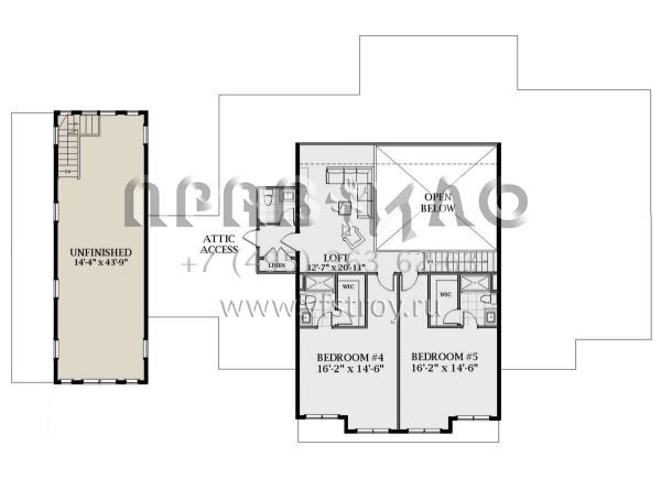 Проект двухэтажного дома с гаражом на три и более машин в современном стиле S5-414 (6849-00092)