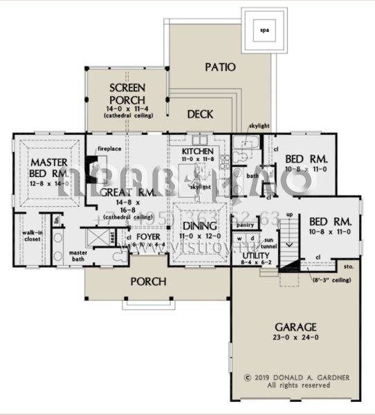 Проект одноэтажного дома с гаражом на две машины в современном стиле S5-138 (2865-00038)