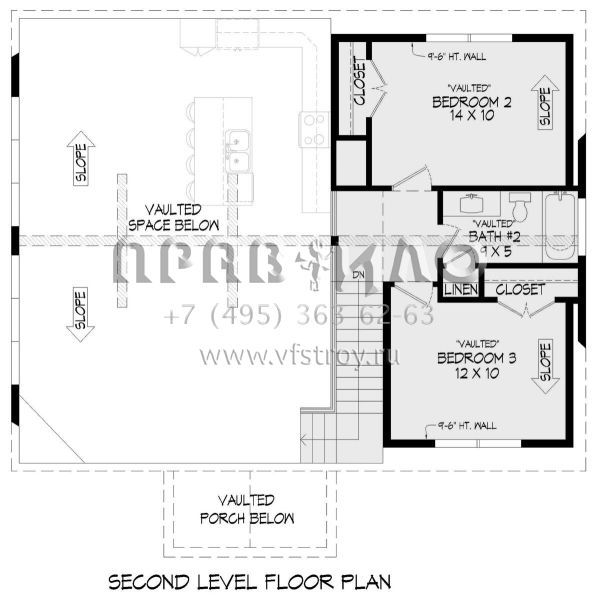 Проект двухэтажного дома без гаража в стиле Шале S5-166 (940-00638)