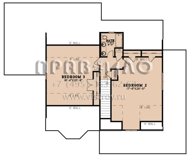 Проект двухэтажного дома с гаражом на одну машину в американском стиле S5-224 (8318-00247)