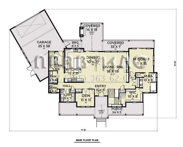 Проект двухэтажного дома с гаражом на две машины в современном стиле S5-359 (2464-00078)