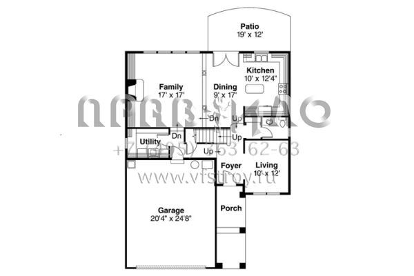 Проект двухэтажного дома с гаражом на две машины в английском стиле S5-204 (035-00741)