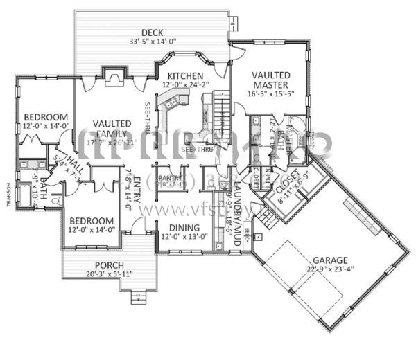 Проект одноэтажного дома с гаражом на две машины в стиле Ранчо S5-237 (6849-00005)