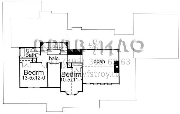 Проект двухэтажного дома с гаражом на две машины в стиле Ранчо S5-202 (9401-00054)