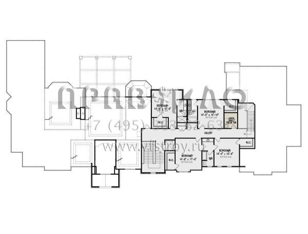 Проект двухэтажного дома с гаражом на три и более машин в стиле Ранчо S5-775 (699-00364)