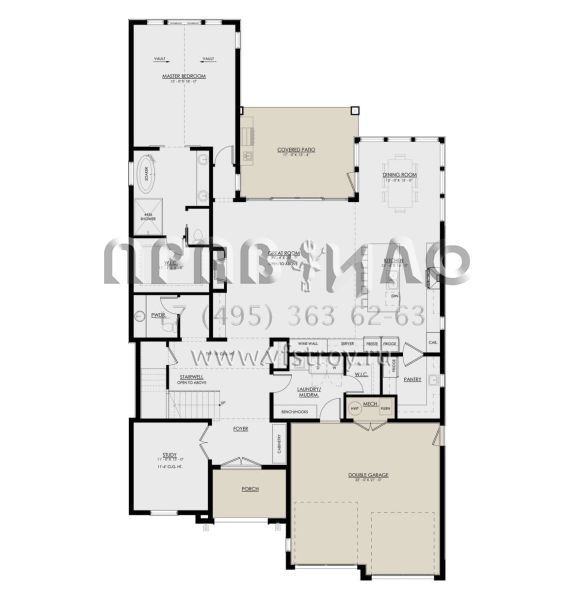 Проект двухэтажного дома с гаражом на две машины в английском стиле S5-348 (8937-00010)