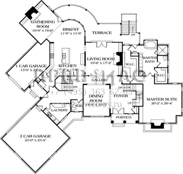 Проект двухэтажного дома с гаражом на три и более машин в стиле Шале S5-653 (3323-00478)