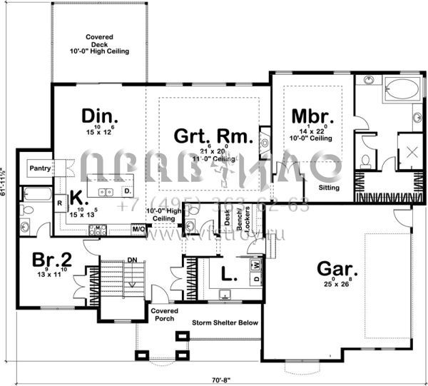 Проект одноэтажного дома с гаражом на две машины в стиле Шале S5-208 (963-00306)