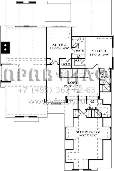 Проект двухэтажного дома с гаражом на две машины в английском стиле S5-457 (3323-00636)