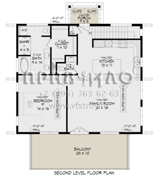 Проект одноэтажного дома без гаража в современном стиле S5-205 (940-00681)