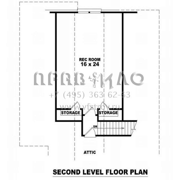 Проект двухэтажного дома с гаражом на две машины в стиле Ранчо S5-265 (053-01548)
