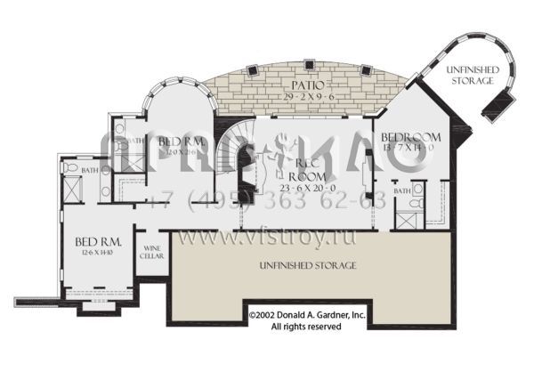 Проект одноэтажного дома с гаражом на три и более машин в английском стиле S5-405 (2865-00026)