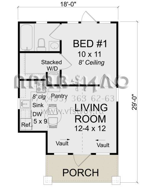 Проект одноэтажного дома без гаража в стиле Ранчо S5-38 (4848-00354)