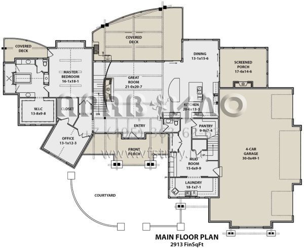 Проект двухэтажного дома с гаражом на три и более машин в стиле Шале S5-370 (5631-00062)