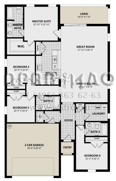 Проект одноэтажного дома с гаражом на две машины в стиле Ранчо S5-181 (3978-00287)