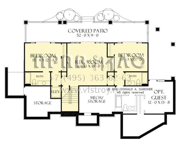 Проект одноэтажного дома с гаражом на две машины в стиле Ранчо S5-297 (2865-00326)