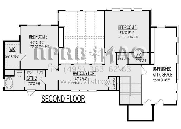 Проект двухэтажного дома с гаражом на две машины в стиле Ранчо S5-307 (9300-00076)