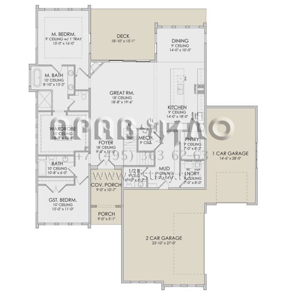 Проект двухэтажного дома с гаражом на три и более машин в современном стиле S5-309 (6422-00057)