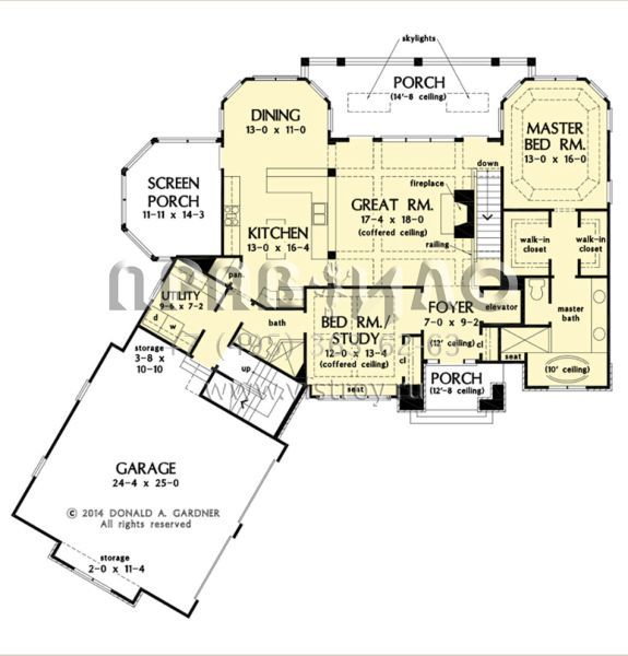Проект одноэтажного дома с гаражом на две машины в стиле Ранчо S5-242 (2865-00297)