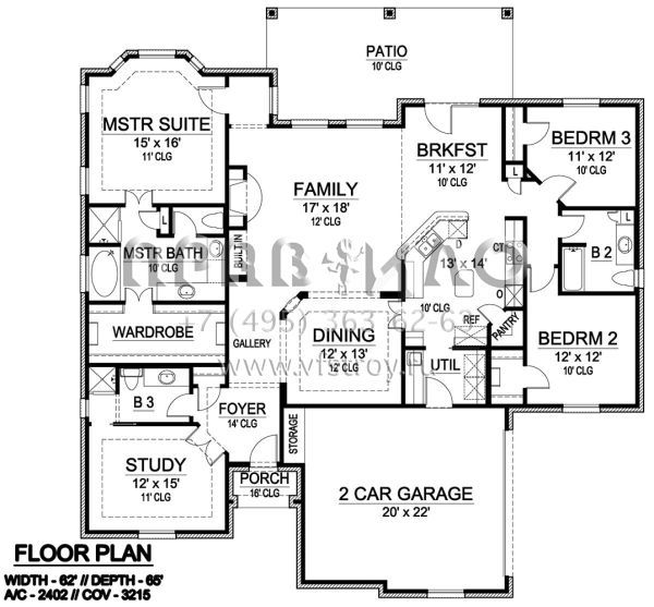 Проект одноэтажного дома с гаражом на две машины в стиле Ранчо S5-223 (5445-00293)