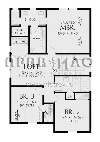 Проект двухэтажного дома без гаража в современном стиле S5-179 (2559-00993)