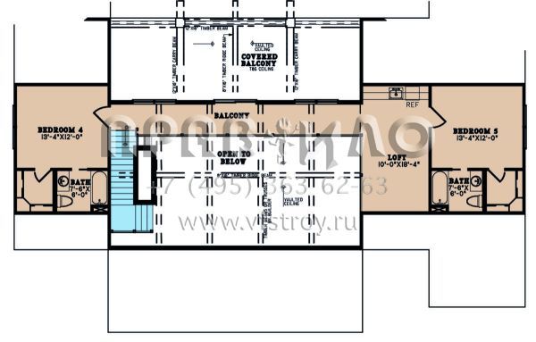 Проект двухэтажного дома с гаражом на три и более машин в американском стиле S5-320 (8318-00231)