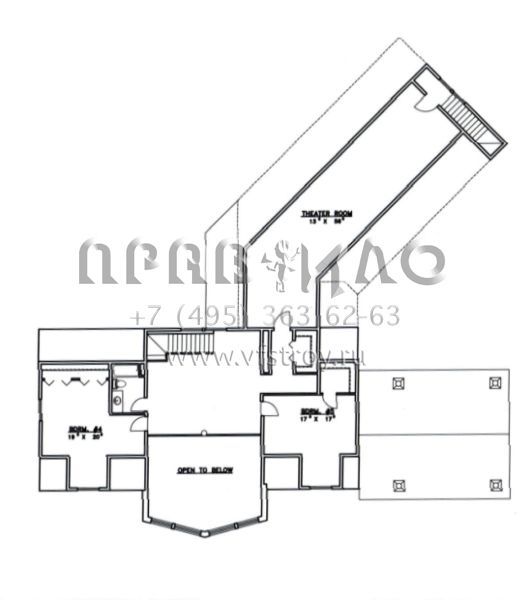 Проект двухэтажного дома с гаражом на три и более машин в стиле Шале S5-394 (039-00198)