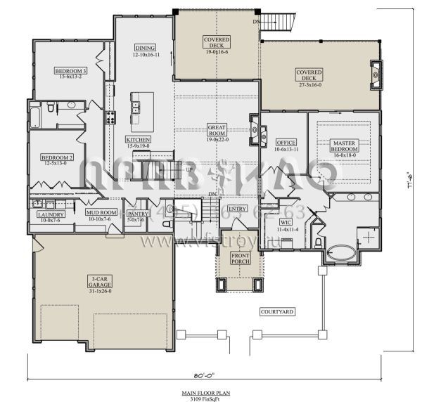 Проект двухэтажного дома с гаражом на три и более машин в современном стиле S5-335 (5631-00248)