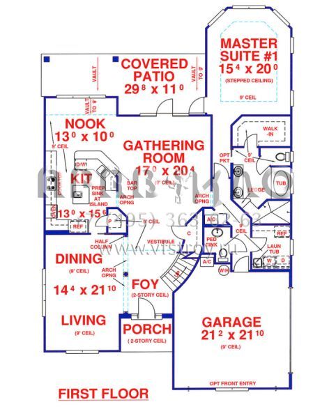 Проект двухэтажного дома с гаражом на две машины в стиле Ранчо S5-315 (4766-00110)