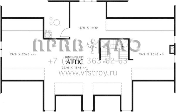 Проект двухэтажного дома с гаражом на три и более машин в стиле Особняк S5-569 (2559-00797)