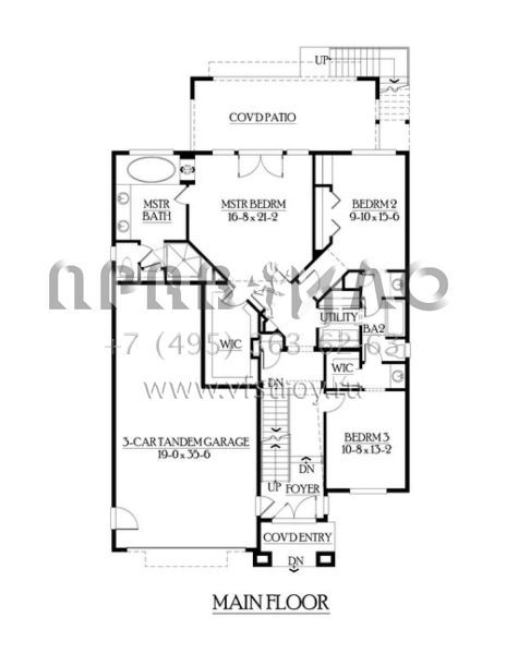 Проект двухэтажного дома с гаражом на три и более машин в американском стиле S5-434 (341-00230)