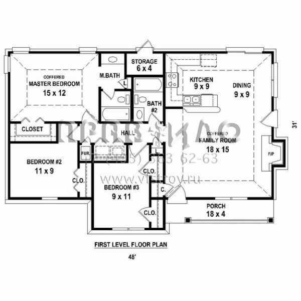 Проект одноэтажного дома без гаража в стиле Ранчо S5-114 (053-02296)