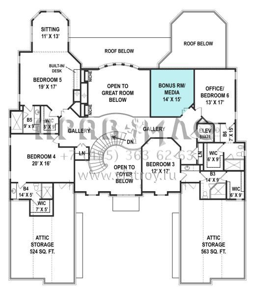 Проект двухэтажного дома с гаражом на три и более машин в английском стиле S5-566 (4195-00062)