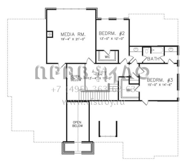 Проект двухэтажного дома с гаражом на три и более машин в английском стиле S5-382 (6819-00017)
