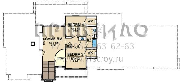 Проект двухэтажного дома с гаражом на три и более машин в английском стиле S5-294 (5445-00321)