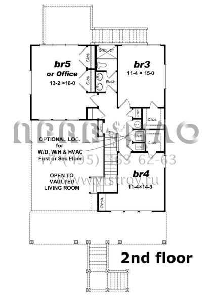 Проект двухэтажного дома с гаражом на две машины в прибрежном стиле S5-215 (940-00130)