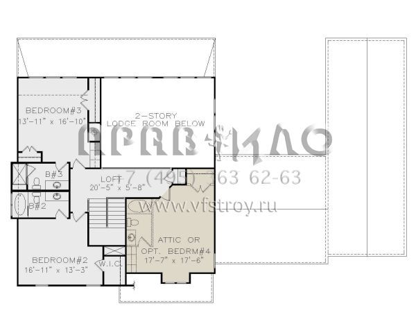 Проект двухэтажного дома с гаражом на три и более машин в стиле БарнХаус S5-223 (699-00299)