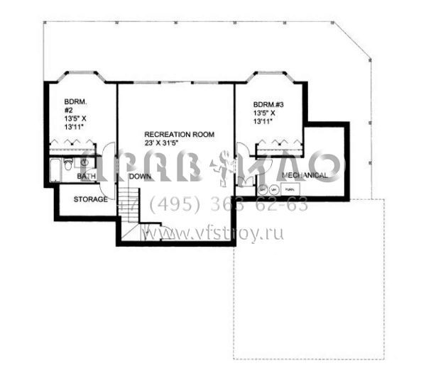Проект одноэтажного дома с гаражом на три и более машин в скандинавском стиле S5-314 (039-00500)