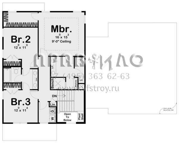 Проект двухэтажного дома с гаражом на две машины в современном стиле S5-206 (963-00500)