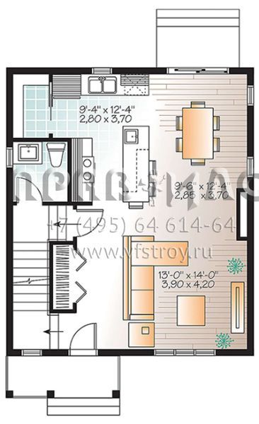 Проект двухэтажного дома без гаража в стиле Ранчо S5-125 (034-01104)