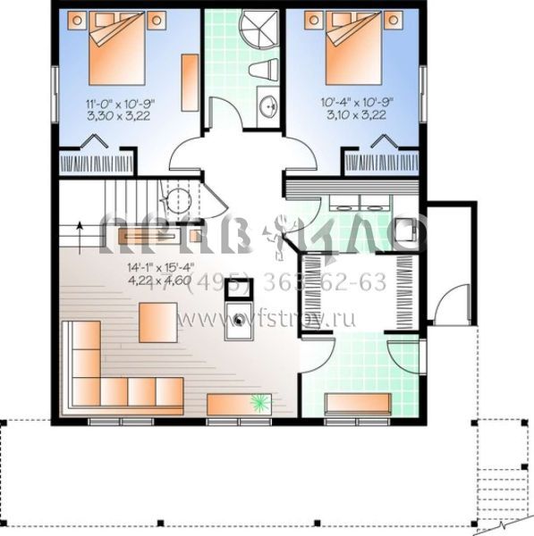 Проект двухэтажного дома без гаража в современном стиле S5-240 (034-01043)