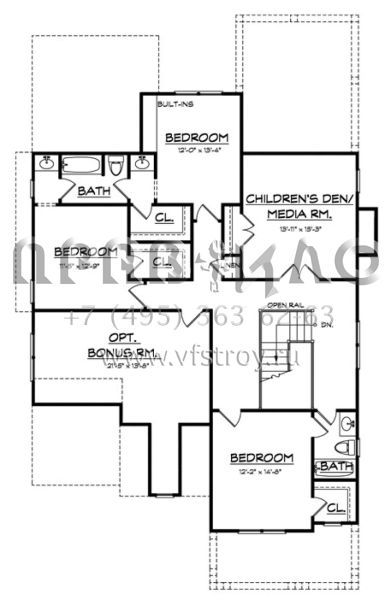 Проект двухэтажного дома с гаражом на две машины в американском стиле S5-268 (3418-00004)