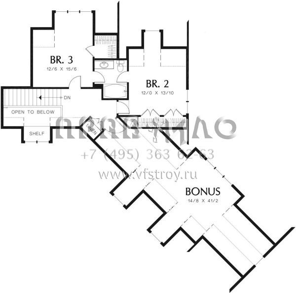 Проект двухэтажного дома с гаражом на три машины в американском стиле S5-270 (2559-00386)