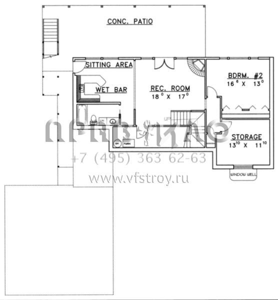 Проект одноэтажного дома с гаражом на две машины в стиле Ранчо S5-254 (039-00322)