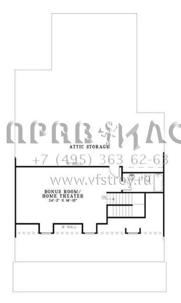 Проект двухэтажного дома с гаражом на две машины в стиле Ранчо S5-159 (110-00647)