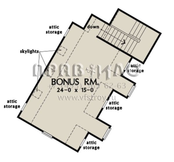 Проект одноэтажного дома с гаражом на две машины в стиле Ранчо S5-223 (2865-00006)